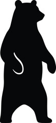 Silhouette bear standing upright strong animal vector illustration