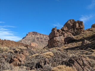Fototapeta premium Tenerife panorama landscape,beautiful nature view mountains from hiking trips on Tenerife island, Canary Islands Spain