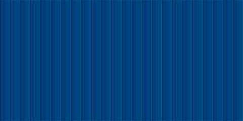 Blue shipping container wall. Seamless vertical metal panel texture with embossed ridges and industrial design. Cargo container backdrop. Realistic vector illustration.
