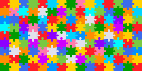 Background with jigsaw puzzle 135 colorful pieces image vector.	