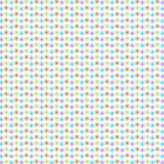 Seamless floral polka dots pattern. Abstract geometric paper with daisy and ditsy seamless ornamental pattern fabric, background design texture, vector art illustration.