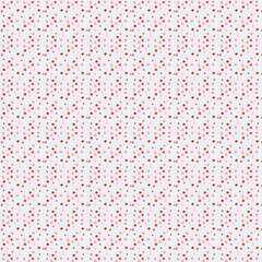 Seamless tiny red dot pattern on a soft pink background. Simple minimalist decorative design, cute polka-dot texture ideal for crafts, stationery, fabric and creative projects.