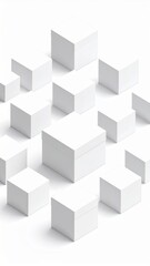 Fototapeta premium White Cubes Geometric Abstract Background