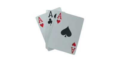 ace royal flush poker on white background