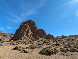 Tenerife panorama landscape,beautiful nature view mountains from hiking trips on Tenerife island, Canary Islands Spain