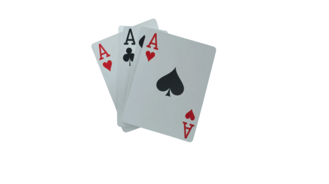 ace royal flush poker on white background