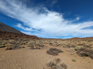 Tenerife panorama landscape,beautiful nature view mountains from hiking trips on Tenerife island, Canary Islands Spain