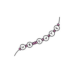 Alphabet beads ur cute friendship bracelet, friend beaded necklace on a string, Valentine’s Day vector