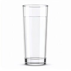 Clear Glass of Water on White Background
