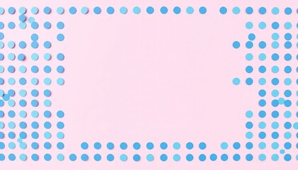 Delicate pale pink backdrop accented by an arrangement of light blue dots