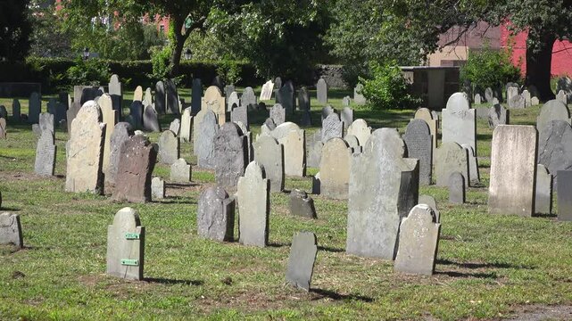Old gravestones in Salem Mass 4k
