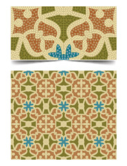 Seamless moroccan pattern background with flowers illustration clip-art