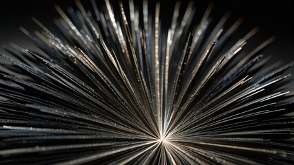 Obraz premium Magnetic Iron Filings Starburst Macro Background