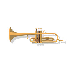 Obraz premium Professional Trumpet Musician Instrument Icon in Shadow for Music Events and Performances