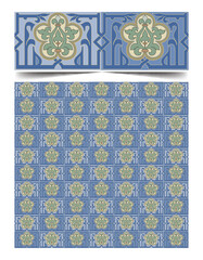 Seamless moroccan pattern background with flowers illustration clip-art