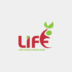 healthy happy life logo design vector	
