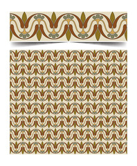 Seamless moroccan pattern background with flowers illustration clip-art