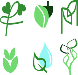  Zestaw eko logotypów – ekologiczne ikony i symbole
