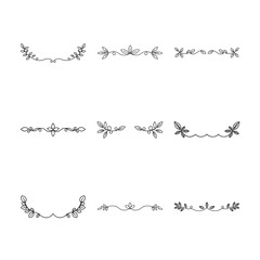 Obraz premium Elegant Floral Dividers A Collection of Delicate Botanical Line Art Elements