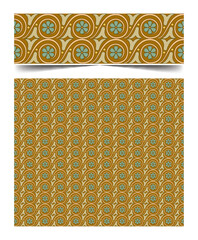 Seamless moroccan pattern background with flowers illustration clip-art