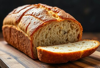 Golden-brown crusty rye bread loaf, freshly baked,   bakery,  food