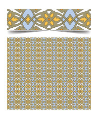Seamless moroccan pattern background with flowers illustration clip-art