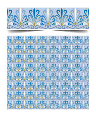 Seamless moroccan pattern background with flowers illustration clip-art