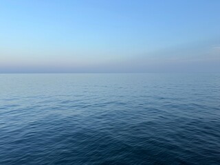 Open blue sea and clear sky.