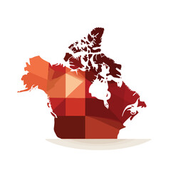 Professional Flat Design Canada Map Silhouette Icon Vector Illustration