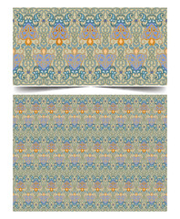 Seamless moroccan pattern background with flowers illustration clip-art