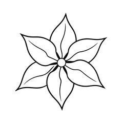 Vibrant red poinsettia flower illustration detailed botanical design element for christmas holiday and winter themes