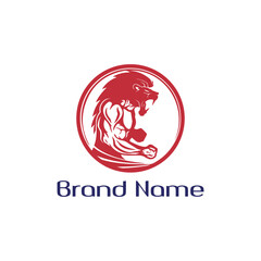 men lion logo design vector
