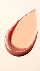 Fototapeta premium Light Pink Skin Tone Foundation Smear in a Drop Shape, Isolated Beauty Makeup Product Still Life