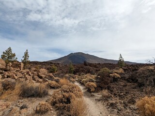 Tenerife panorama landscape,beautiful nature view mountains from hiking trips on Tenerife island, Canary Islands Spain