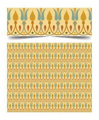 Seamless moroccan pattern background with flowers illustration clip-art