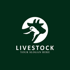livestock animal logo design vector