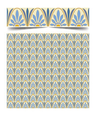 Seamless moroccan pattern background with flowers illustration clip-art