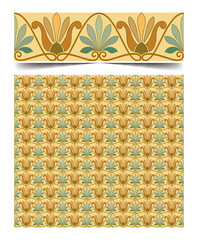 Seamless moroccan pattern background with flowers illustration clip-art