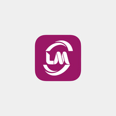letters lm or ml text logo design vector