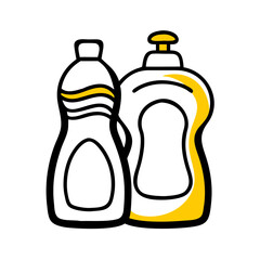 Hand Draw dish soap bottles for Web and Graphic design