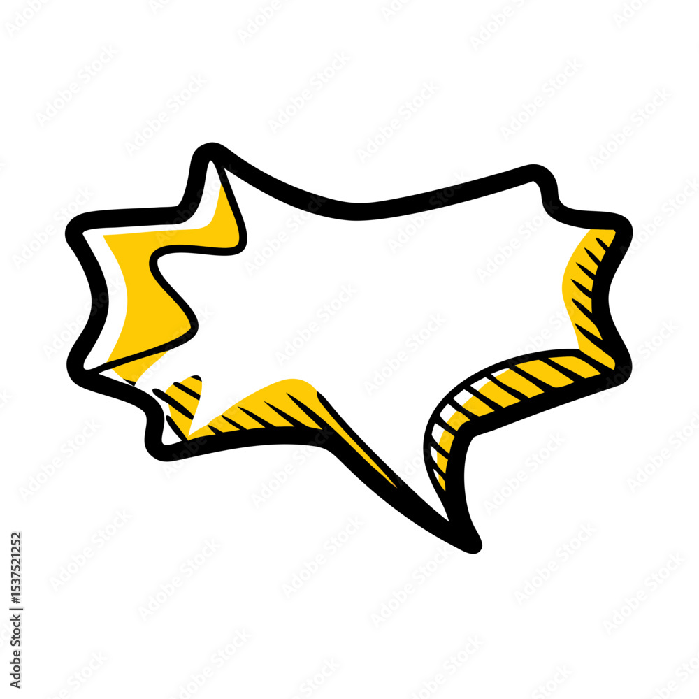 Poster hand draw flat jagged callout shape icon for web and graphic design