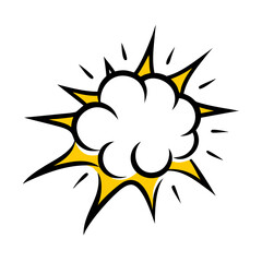 Hand Draw flared cloud like explosion shape icon for Web and Graphic design