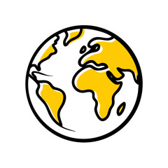 Hand Draw globe icon for Web and Graphic design