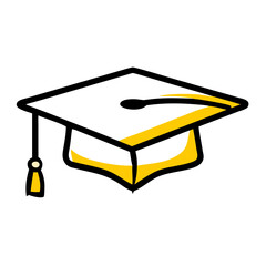 Hand Draw graduation cap icon for Web and Graphic design