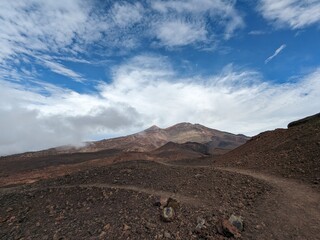 Tenerife panorama landscape,beautiful nature view mountains from hiking trips on Tenerife island, Canary Islands Spain