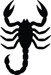 Silhouette black scorpion arthropod danger sign vector illustration