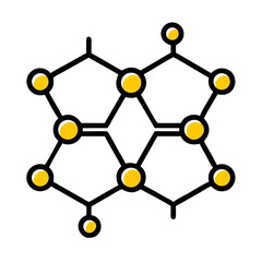 Hand Draw hexagonal molecule for Web and Graphic design