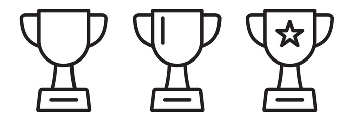Trophy cup line icon, winner cup, victory cup icon. Reward symbols set.