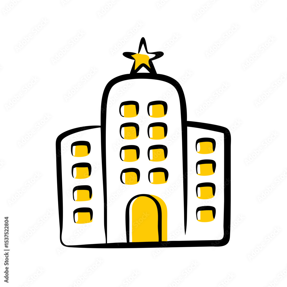 Poster hotel building icon on transparent background for web and graphic design for web and graphic design