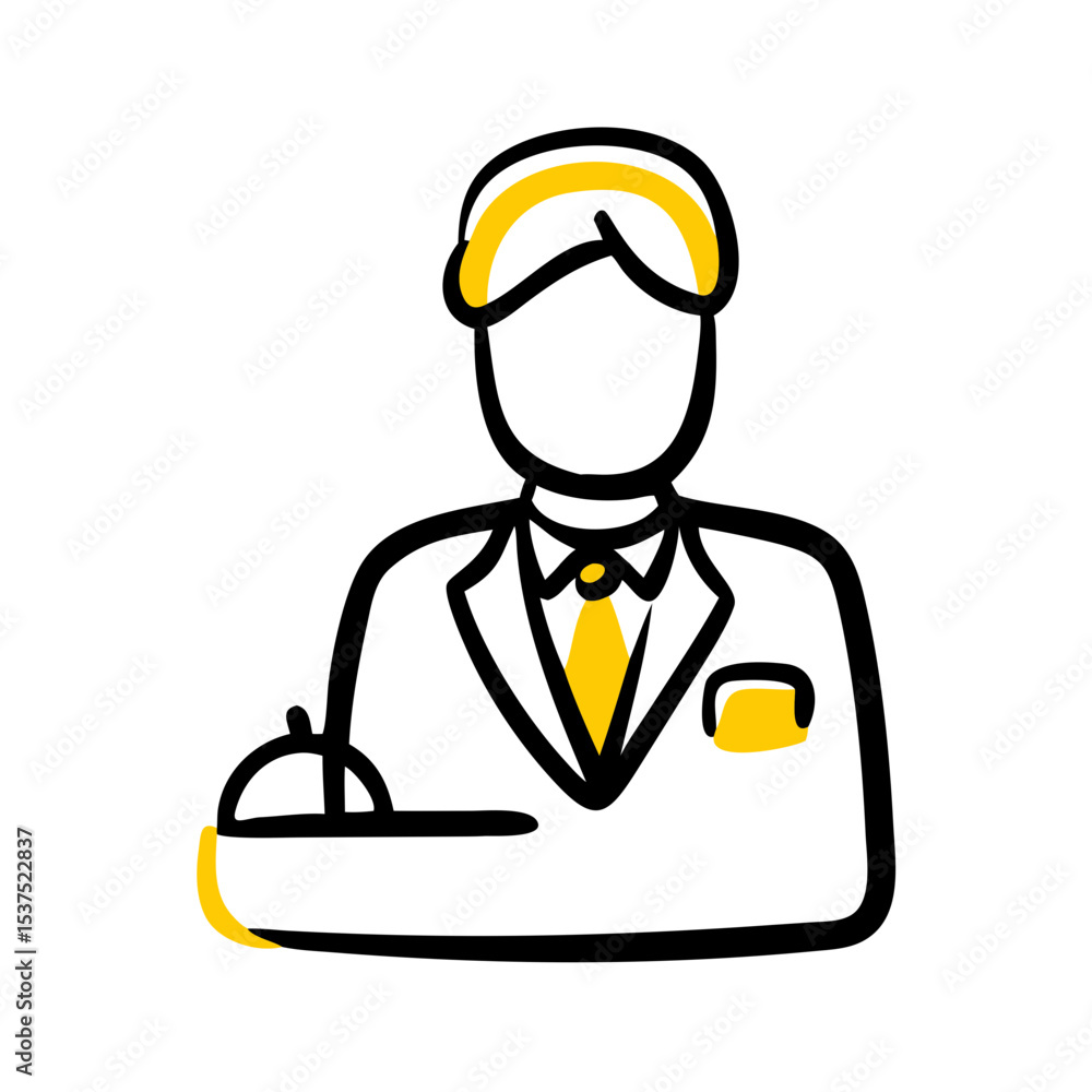 Aufkleber hotel receptionist icon on transparent background for web and graphic design for web and graphic des